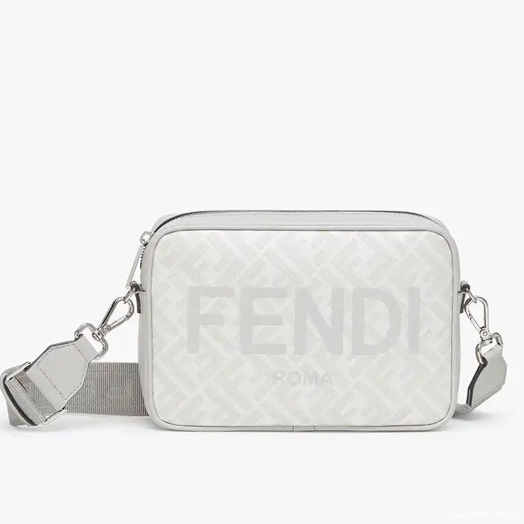 Motif Fendi Logo ROMA White Compact In FF Case Camera Fabric 0702